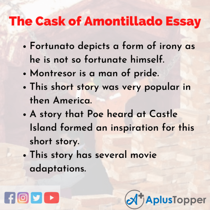 The cask of amontillado e.g.