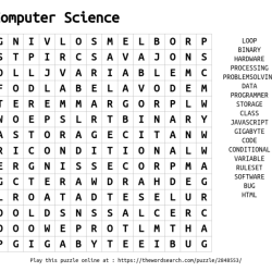 Computer science vocab word search answer key